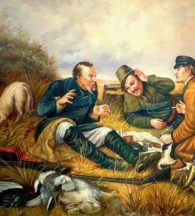 Охотники на привале. Картина Перова